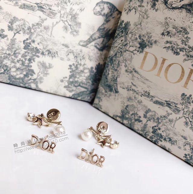 Dior飾品 迪奧經典熱銷款字母三配件耳釘 珍珠星星圓鑽耳環  zgd1204